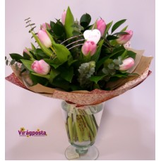 Pink flute - tulip bouquet XL